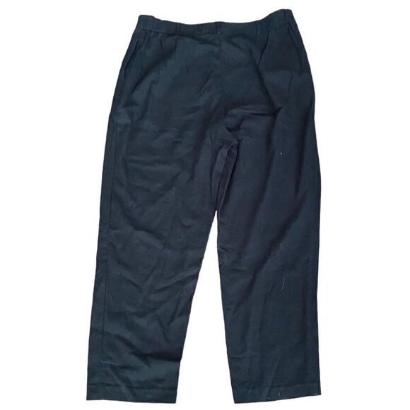 ASOS DESIGN High Waisted Tapered Pants Black Linen 12 - Picture 2 of 4